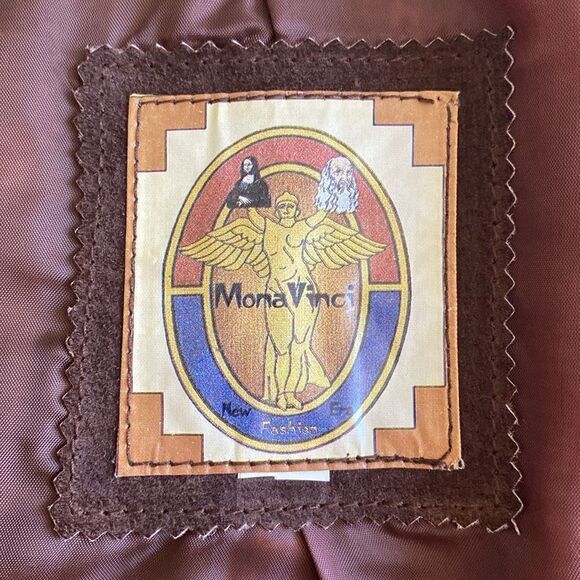 Vintage Brown & Tan Multi-panel Genuine Suede Leather Mini Wrap Skirt Size Small - Picture 9 of 14